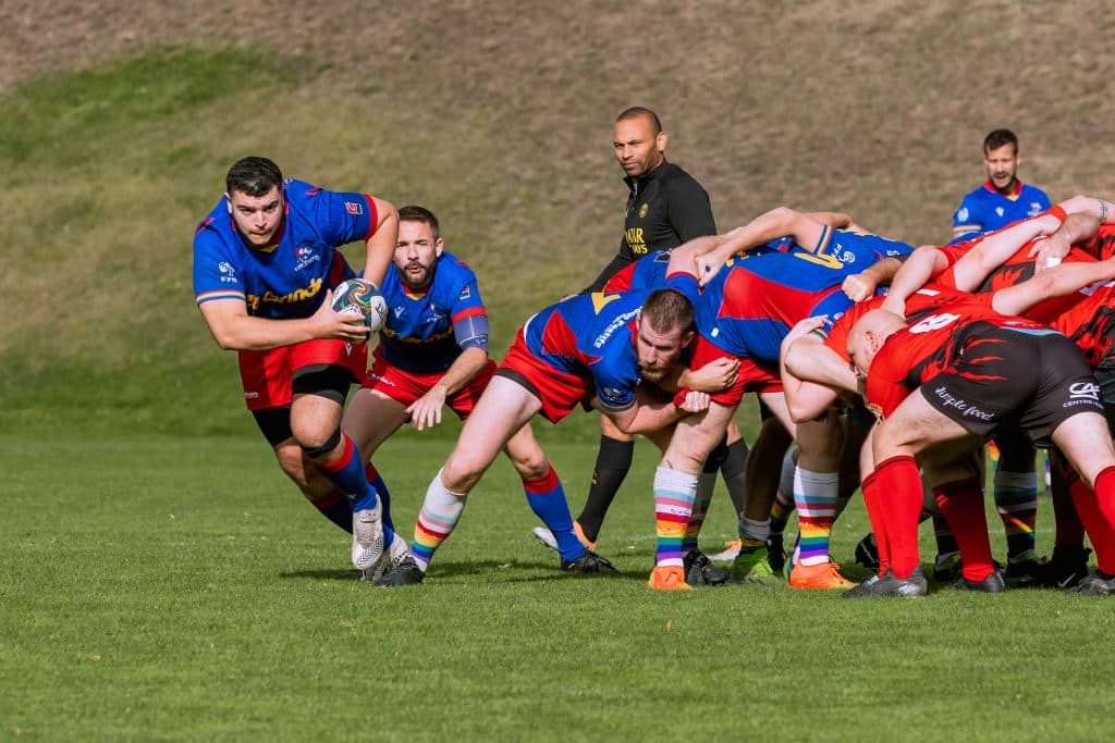 Action de jeu lors d’un match de rugby inclusif