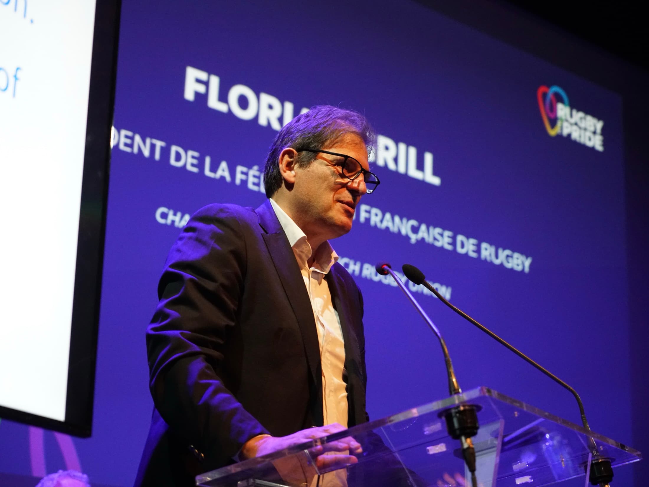 Florian Grill, président de la Fédération Française de Rugby, lors d’un événement Rugby Is My Pride